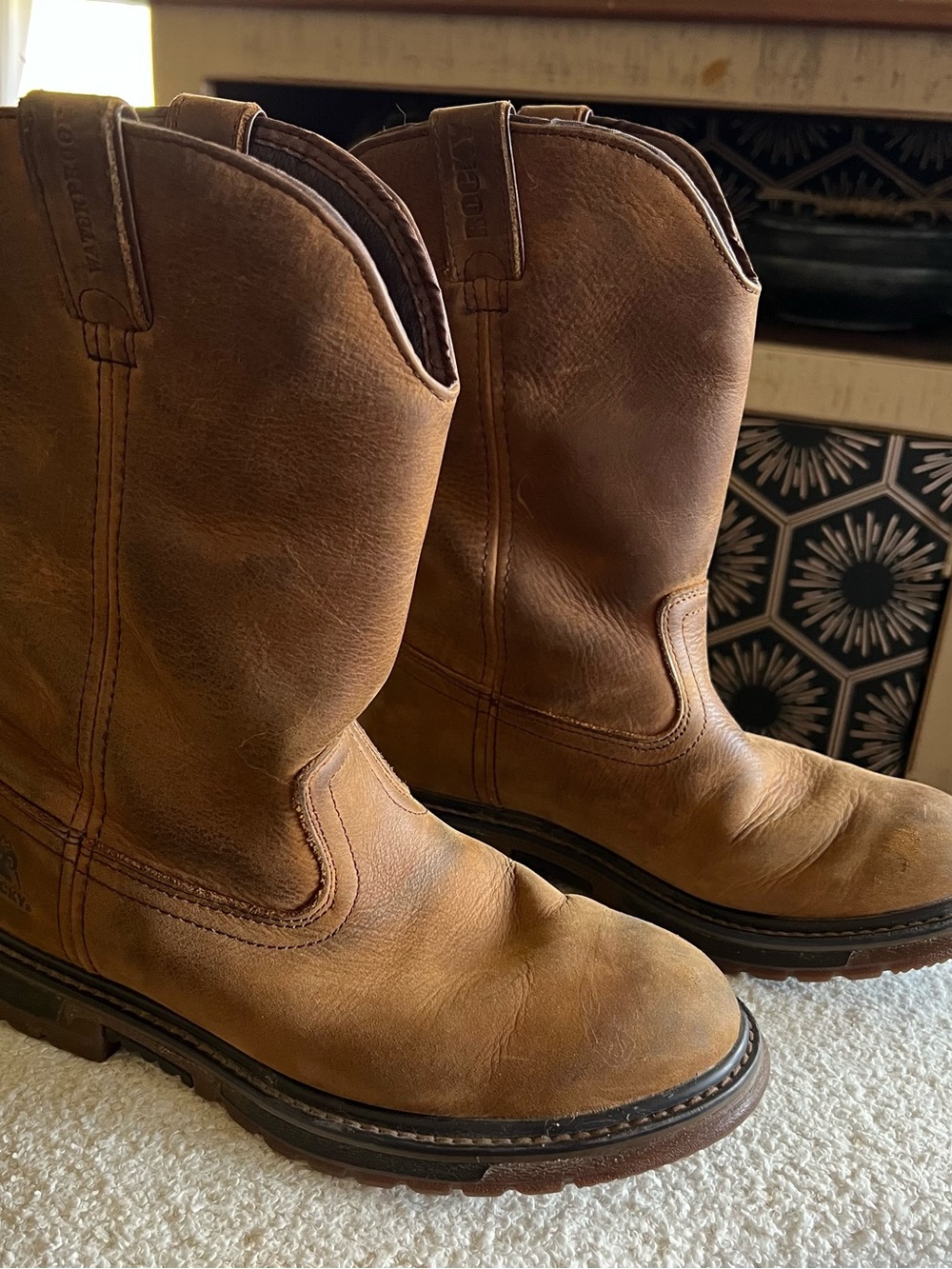Rocky Kids Brown Pull-On Western Boots